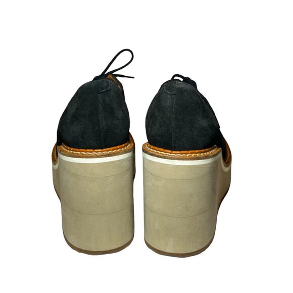 Robert Clergerie Bravo Black Suede Platform Wedge Oxfords Size 40 - Picture 5 of 7
